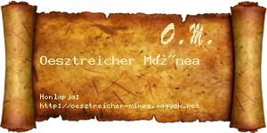 Oesztreicher Mínea névjegykártya